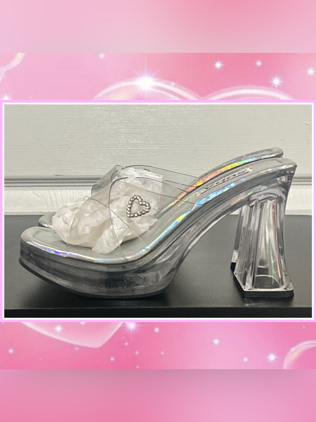 Vintage 90s Y2k Platform Soda Lucite Heels — image 4 of 5